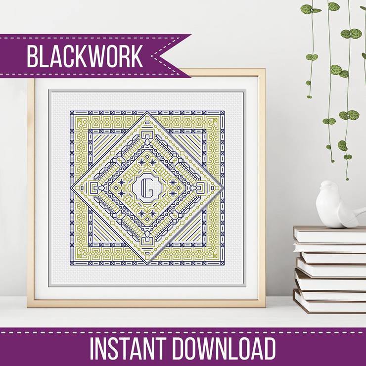 Middle Initial - Blackwork Patterns & Cross Stitch by Peppermint Purple