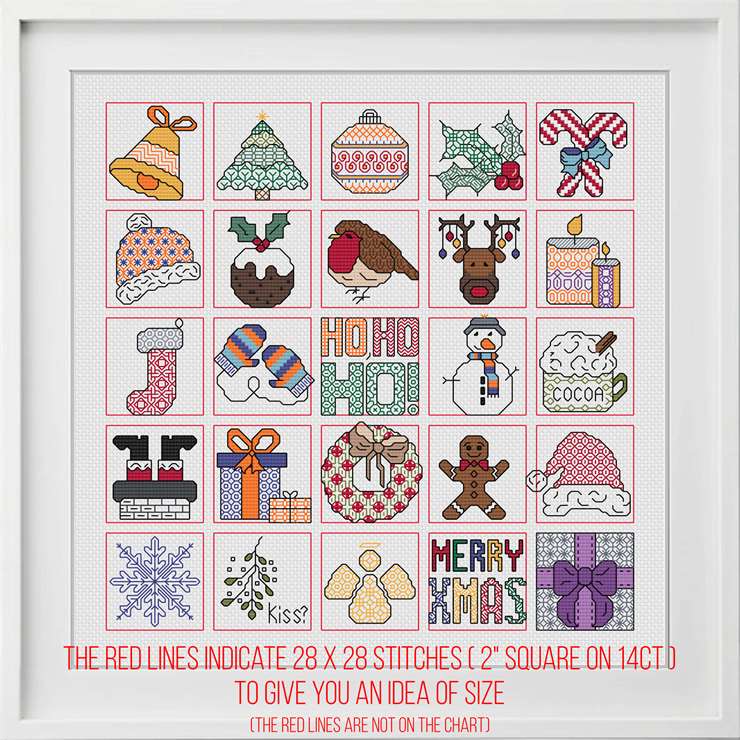 Mini Christmas Motifs; Blackwork Pattern - by Peppermint Purple mini-christmas-motifs-blackwork-pattern-by-peppermint-purple