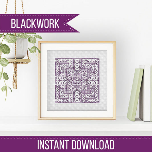Mini Study In Violet - Blackwork Patterns & Cross Stitch by Peppermint Purple