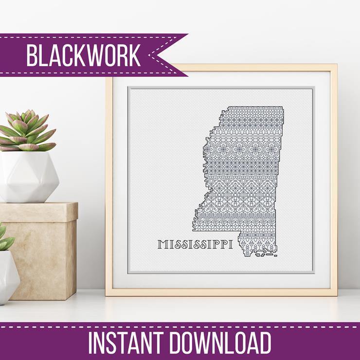 Mississippi Blackwork - Blackwork Patterns & Cross Stitch by Peppermint Purple