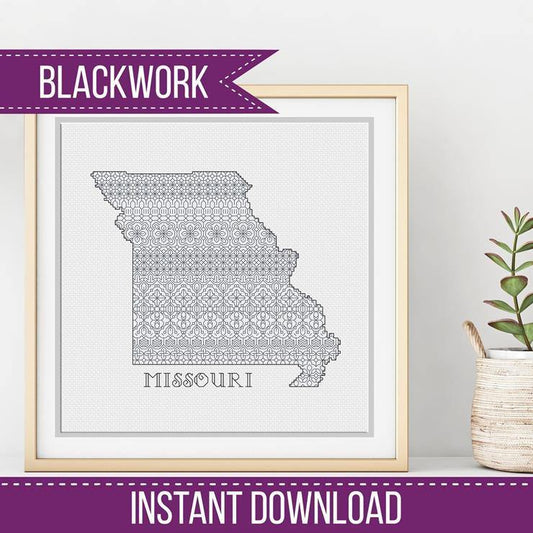 Missouri Blackwork - Blackwork Patterns & Cross Stitch by Peppermint Purple