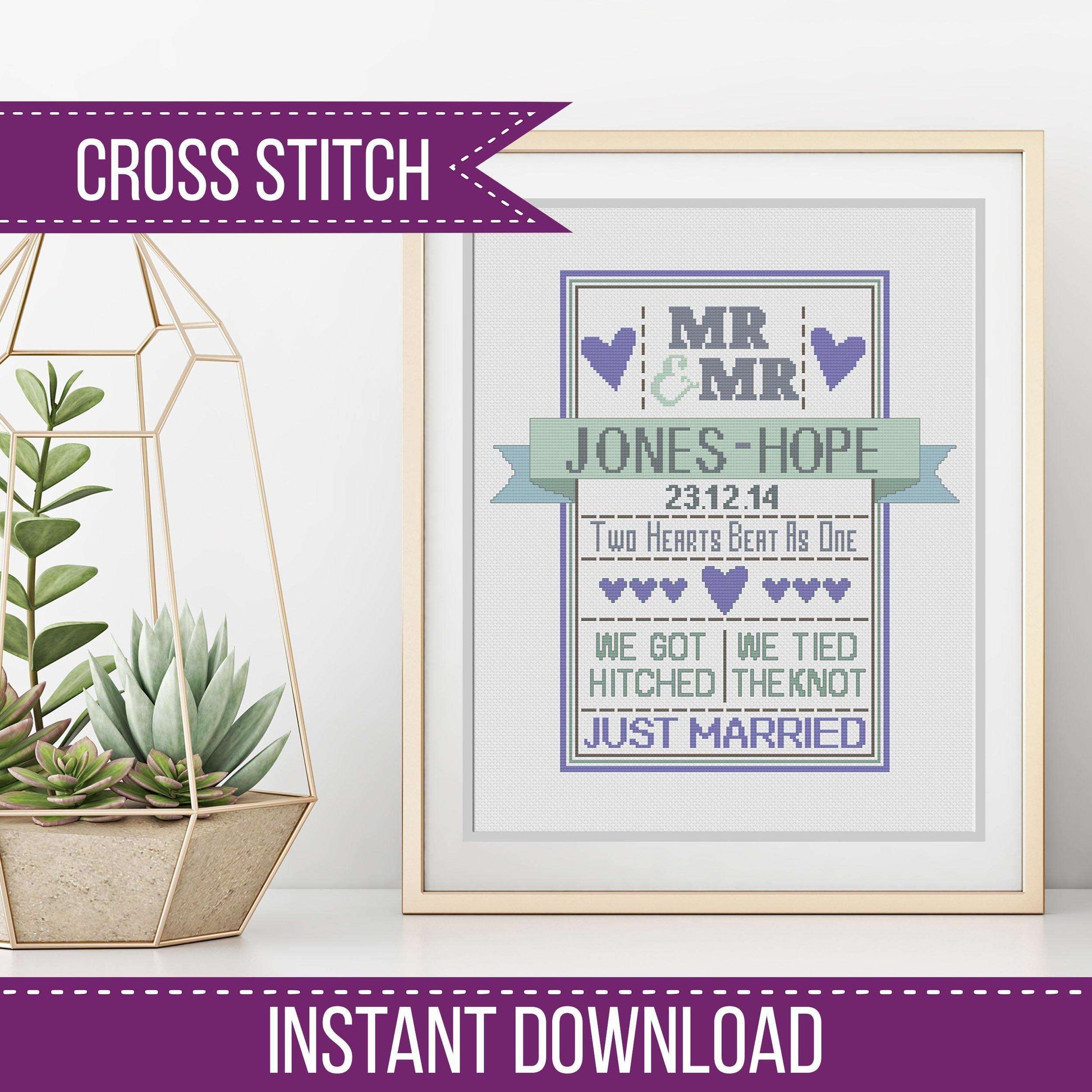 Mr & Mr Wedding - Blackwork Patterns & Cross Stitch by Peppermint Purple